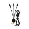Promotional Bamboo LED Charging Cable Black